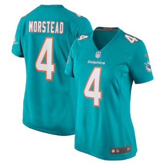 womens nike thomas morstead aqua miami dolphins game jersey_